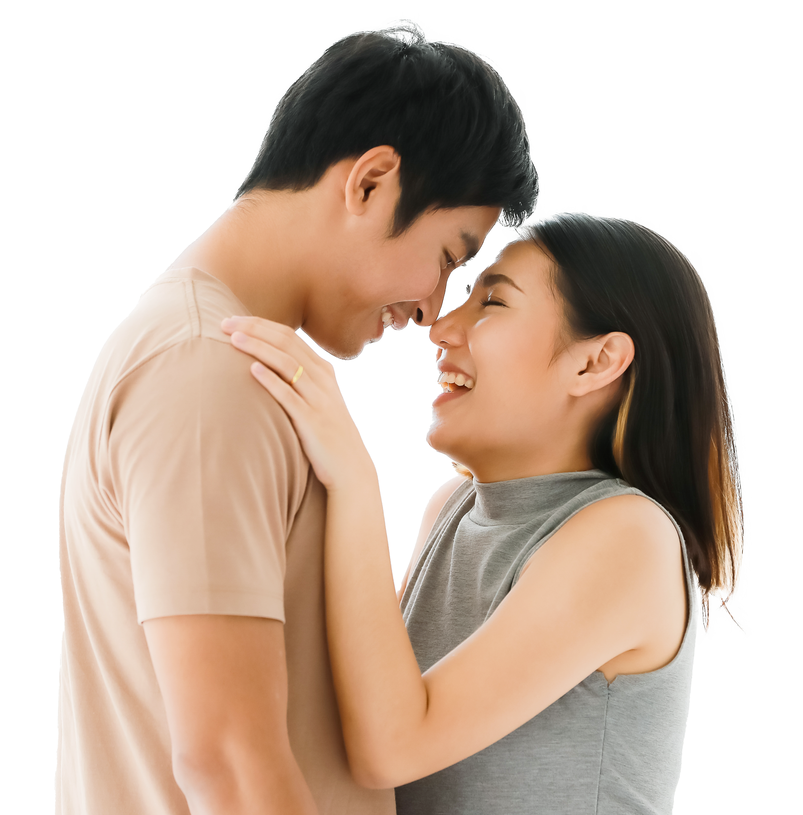 A young couple embracing