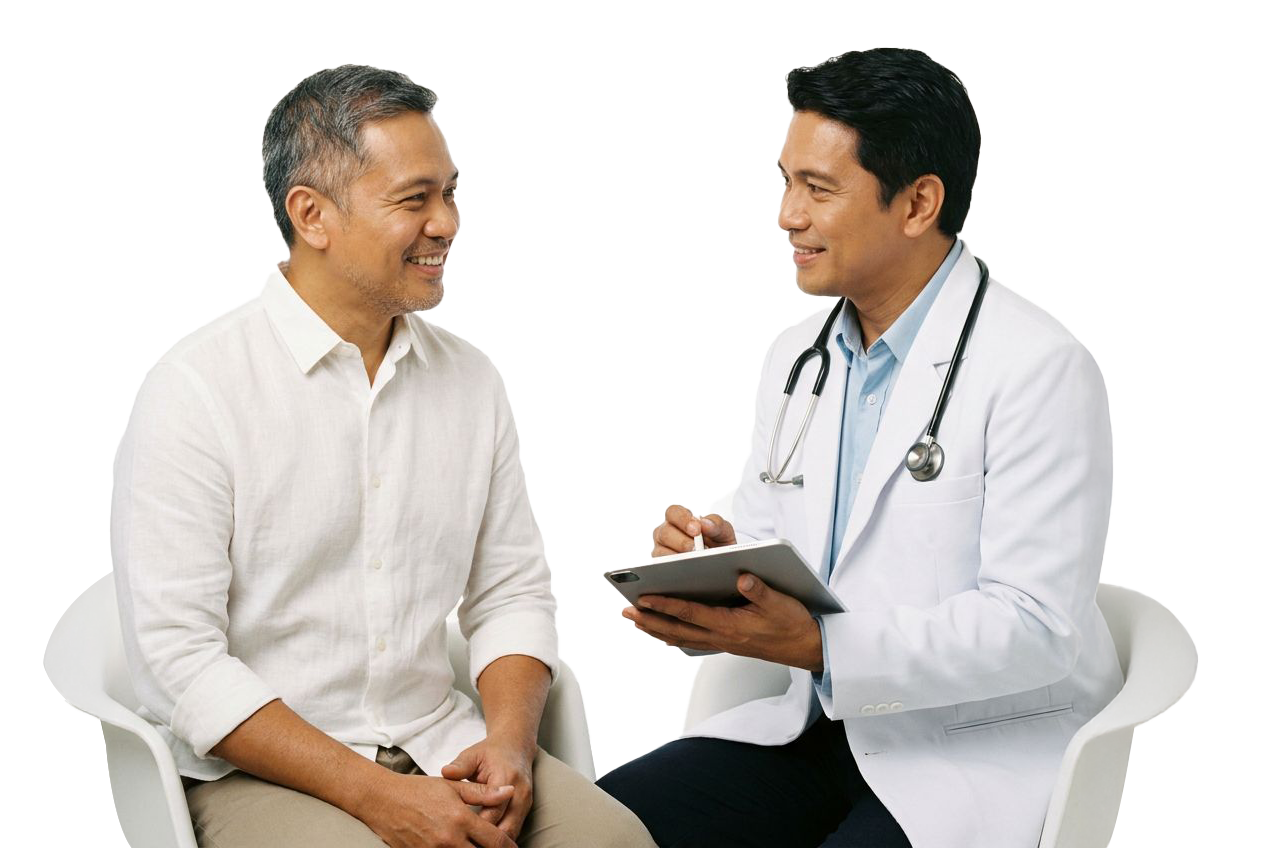 A man consulting with his doctor