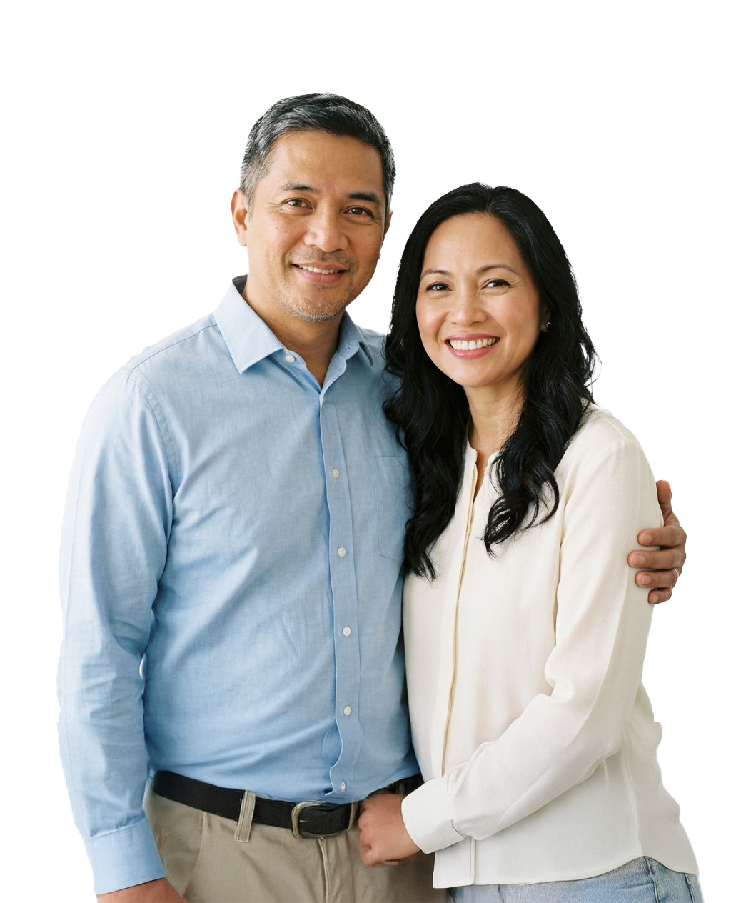 A smiling older couple